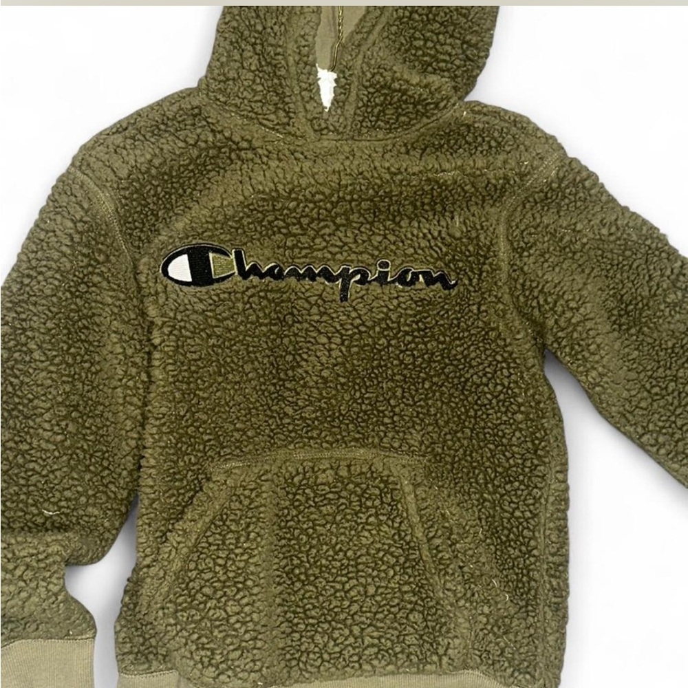 Champion Kids Olive Sherpa Hoodie M